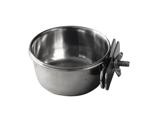 Edelstahlnapf mit Schraubhalterung 15 cm