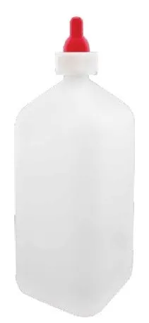 Milchflasche 2 l mit Lämmersauger rot
