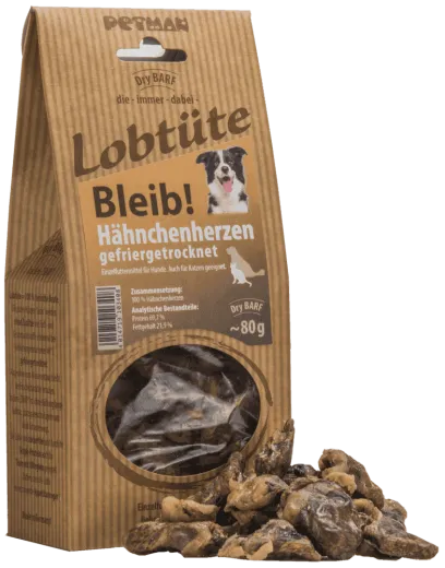 Lobtüte BLEIB! Hähnchenherzen 80 g