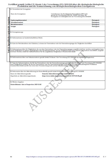 Bio-Zertifikat futterkonzept DE-ÖKO-037