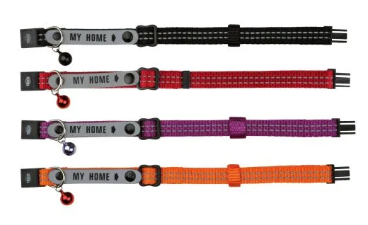 Katzenhalsband mit Adresslasche reflektierend