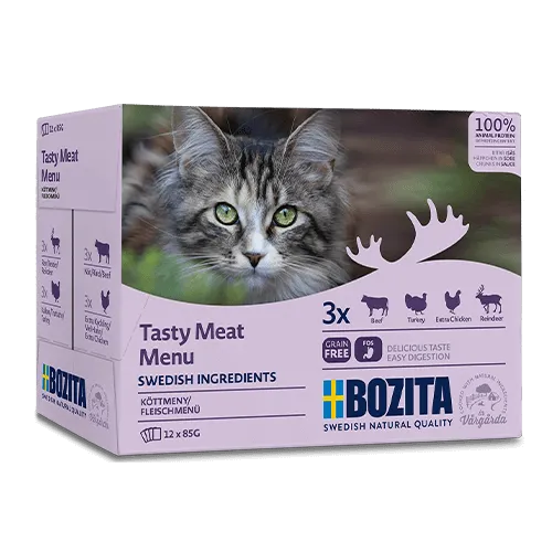 Bozita Häppchen in Sauce Fleisch-Menü 12 x 85 g