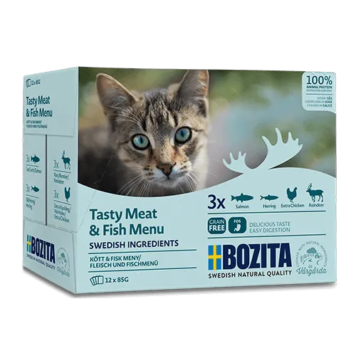 Bozita Häppchen in Sauce Fleisch- & Fisch Menü 12 x 85 g