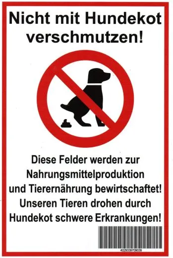 Warnschild Hundekot