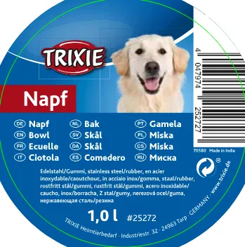 Edelstahlnapf 1,0 l/ø 15 cm