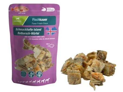 Dauerkauer Fischkauer - schmackhafte Island Rotbarschwürfel 60 g