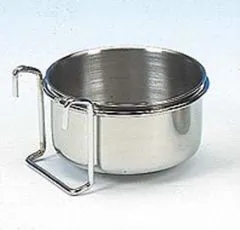 Edelstahlnapf mit Halterung 10 cm